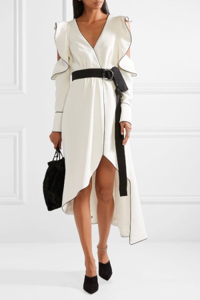 画像2: 【イヴァンカトランプ、Catt Sadler着用】Self Portrait セルフポートレイト コールドショルダーアシンメトリックドレス (2)