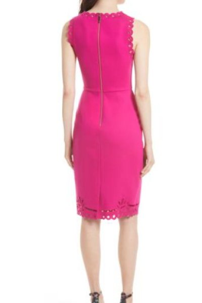 画像2: 【ドラマ多数使用】Ted Bakerテッドベイカー  Verita カットアウトシースドレス ピンク系 (2)