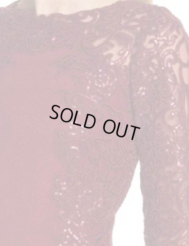 画像3: Tadashi Shoji  タダシショージ　Sequin Embellished Crepe Gown　 レッド系 (3)