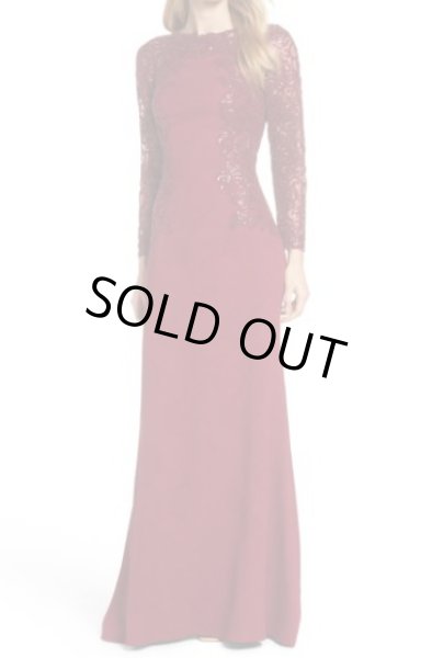 画像1: Tadashi Shoji  タダシショージ　Sequin Embellished Crepe Gown　 レッド系 (1)