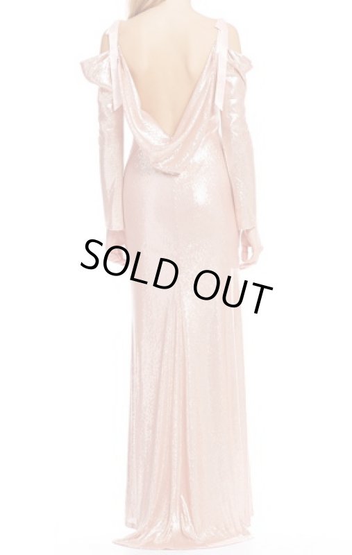 画像3: Tadashi Shoji  タダシショージ　スパンコールリボンスリーブドレス (3)