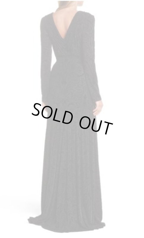 画像2: Tadashi Shoji  タダシショージ　Plunge Burnout Gown　ブラック (2)