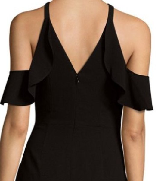 画像3: BCBGMAXAZRIA  コールドショルダーカクテルドレス ブラック (3)