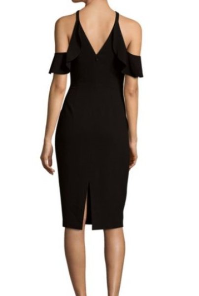 画像2: BCBGMAXAZRIA  コールドショルダーカクテルドレス ブラック (2)