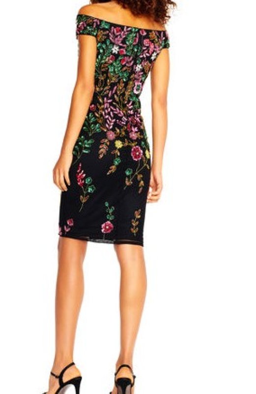 画像3: Adrianna Papell アドリアナパペル 花柄刺繍オフショルダードレス (3)