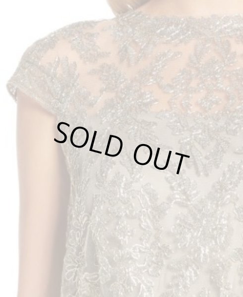 画像3: Tadashi Shoji タダシショージ Embroidered Metallic Blouson Dress (3)