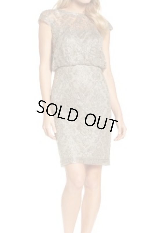 画像1: Tadashi Shoji　タダシショージ　Embroidered Metallic Blouson Dress (1)