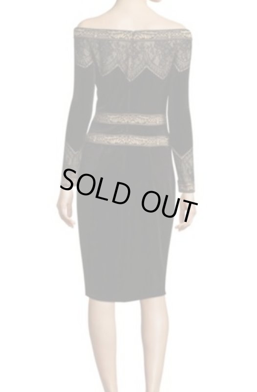 画像3: Tadashi Shoji タダシショージ   ベルベットオフショルダーカクテルドレス ブラック (3)