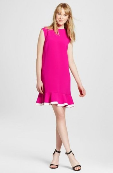 画像1: Victoria Beckham For Target　Twill Ruffle Hem Dress  (1)