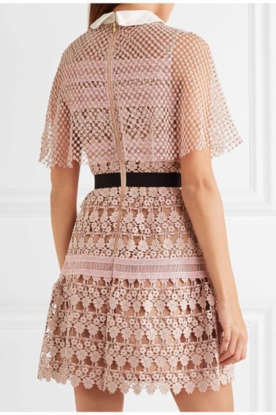 画像2: 【ドラマ使用、ニコールリッチー着用】Self Portrait セルフポートレート Floral-vine lace mini dress  (2)