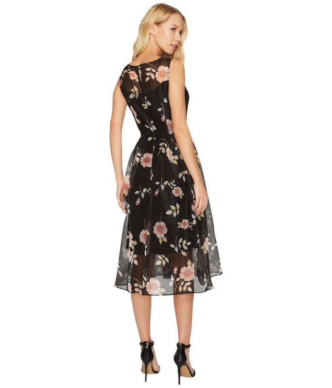 画像2: Adrianna Papell アドリアナパペル 　Floral Print Striped Organza Dress (2)