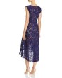 画像2: Tadashi Shoji タダシショージ   Vネックレースドレス ブルー系 (2)