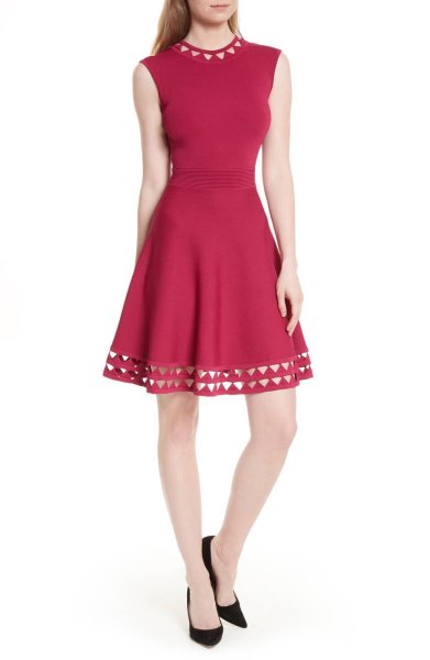 画像1: ドラマ【ARROW使用】Ted Bakerテッドベイカー 　Kathryn Cutwork Knit Skater Dress (1)