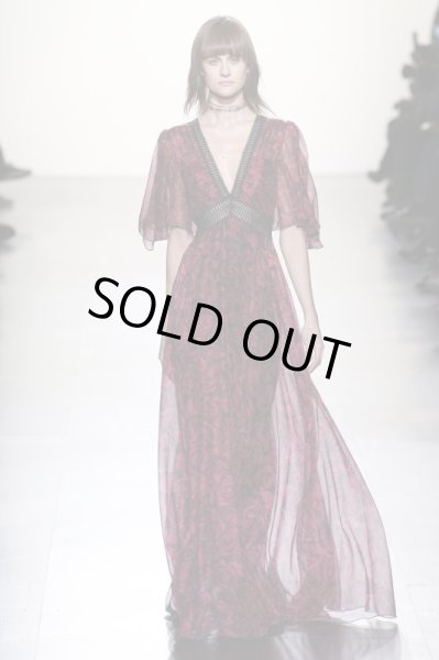 画像3: 再販売【ヴァンサンカン掲載】Tadashi Shoji タダシショージ   ローズレース&シフォンプリーツロングドレス ピンク系 (3)