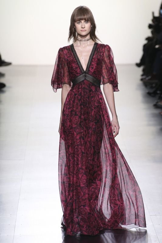 画像3: セール！再販売【ヴァンサンカン掲載】Tadashi Shoji タダシショージ   ローズレース＆シフォンプリーツロングドレス ピンク系 (3)