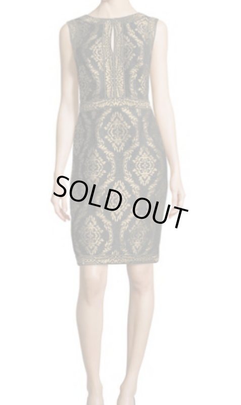 画像1: 【家庭画報掲載】Tadashi Shoji タダシショージ   Baroque Jacquard Cocktail Dress　ブラック (1)