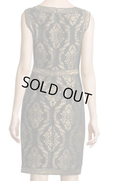 画像2: 【家庭画報掲載】Tadashi Shoji タダシショージ   Baroque Jacquard Cocktail Dress ブラック (2)