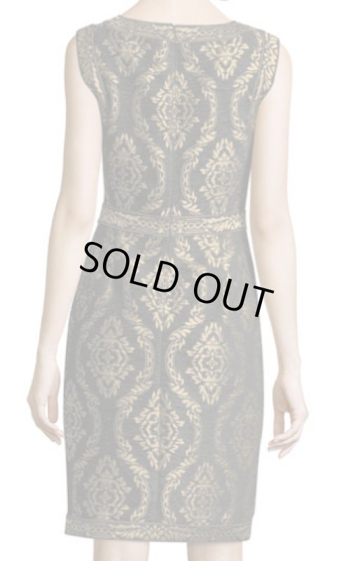 画像2: 【家庭画報掲載】Tadashi Shoji タダシショージ   Baroque Jacquard Cocktail Dress　ブラック (2)