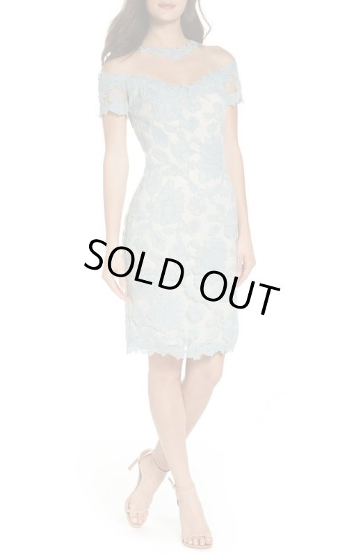 画像1: 【白石麻衣さん着用】Tadashi Shoji  タダシショージ  Illusion Lace Sheath Dress ブルー系 (1)