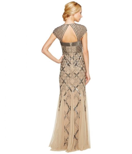 画像2: ドラマ【プリティリトルライヤーズ使用】Adrianna Papell   cap sleeve beaded dress ヌード (2)