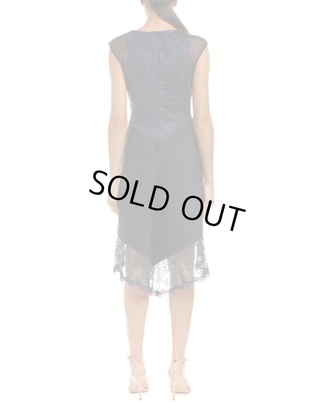 画像2: Tadashi Shoji タダシショージ   Hi-Lo Embroidered Dress ネイビー (2)