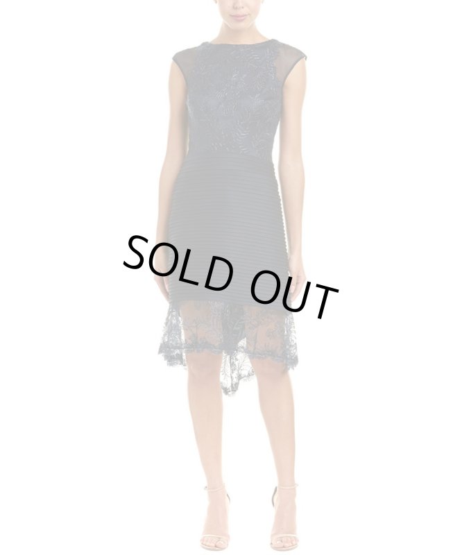 画像1: Tadashi Shoji タダシショージ   Hi-Lo Embroidered Dress ネイビー (1)