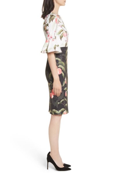 画像3: 【Gorgi Coghlan着用】Ted Baker テッドベイカー  Peach Blossom Sheath Dress  07011 (3)
