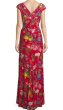 画像2: Tadashi Shoji タダシショージ　Floral-Print Floor-Length Dress レッド系 (2)