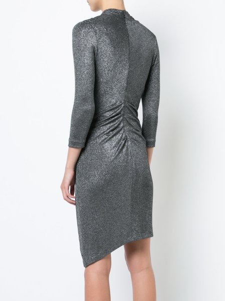 画像2: 【Kathie Lee Gifford愛用】Nicole Miller ニコルミラー  plunge asymmetric dress  (2)