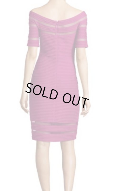 画像3: Tadashi Shoji  タダシショージ　オフショルダーピンタックドレス　 ピンク (3)