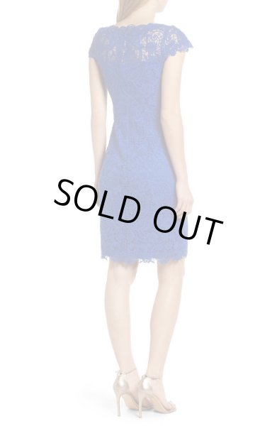 画像2: Tadashi Shoji  タダシショージ  クロッシェシースドレス ブルー (2)