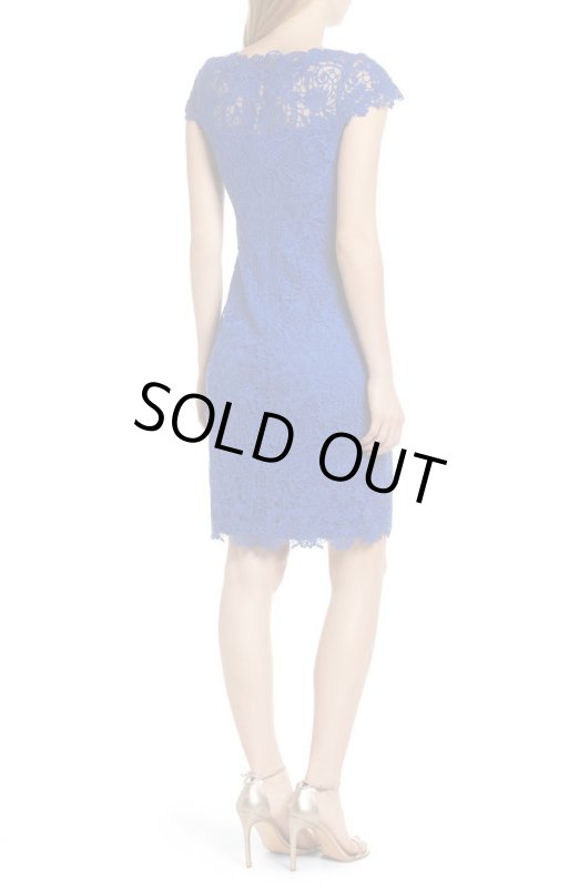 画像2: Tadashi Shoji  タダシショージ  クロッシェシースドレス ブルー (2)