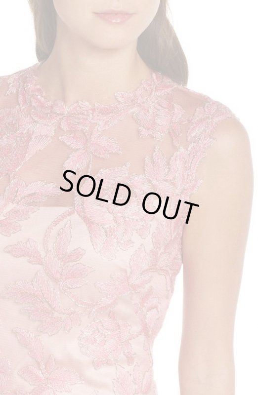 画像3: Tadashi Shoji  タダシショージ  Sleeveless Embroidered Cocktail Dress ピンク系 (3)