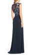 画像2: セール！Tadashi Shoji  パーティードレス　Sleeveless Illusion Lace Gown ネイビー (2)