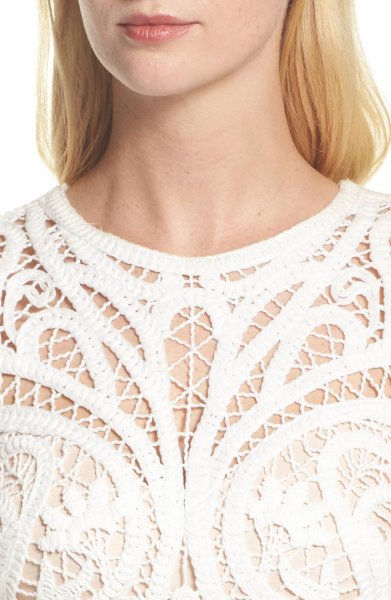 画像4: Tadashi Shoji  タダシショージ Crochet Lace & Crepe Gown ブラック (4)
