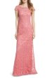 画像1: Tadashi Shoji     Lace Column Gown  ピンク系 (1)