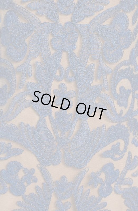 画像3: 【雑誌掲載】Tadashi Shoji  タダシショージ Corded Embroidery on Tulle Cap Sleeve Dress　ウェッジウッド　ブルー系 (3)