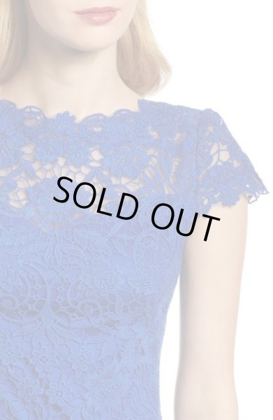 画像3: Tadashi Shoji  タダシショージ  クロッシェシースドレス ブルー (3)