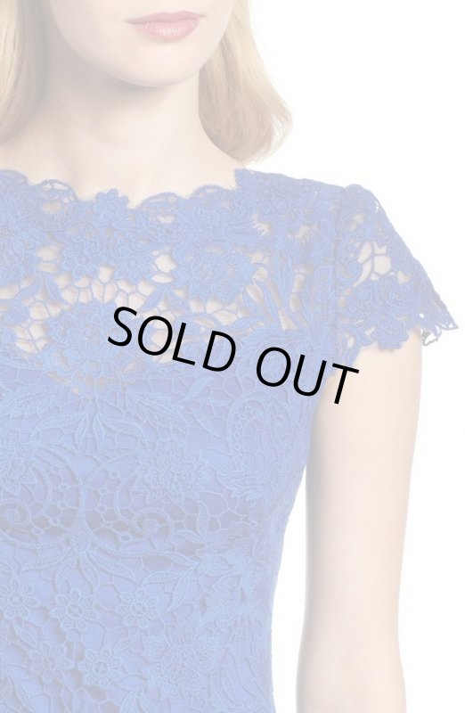 画像3: Tadashi Shoji  タダシショージ  クロッシェシースドレス ブルー (3)