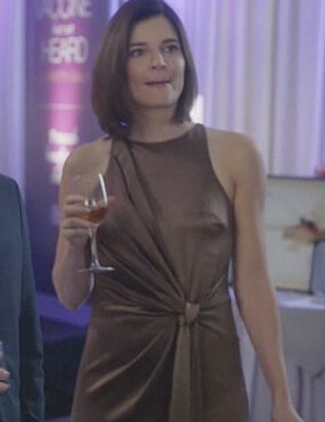 画像4: 【ドラマ使用】Halston Heritage Draped Front Satin Dress (4)