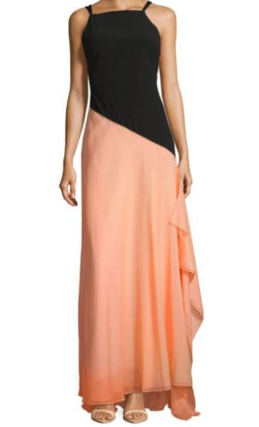 画像1: 再販売！Halston Heritage   Colorblocked Crepe Gown (1)