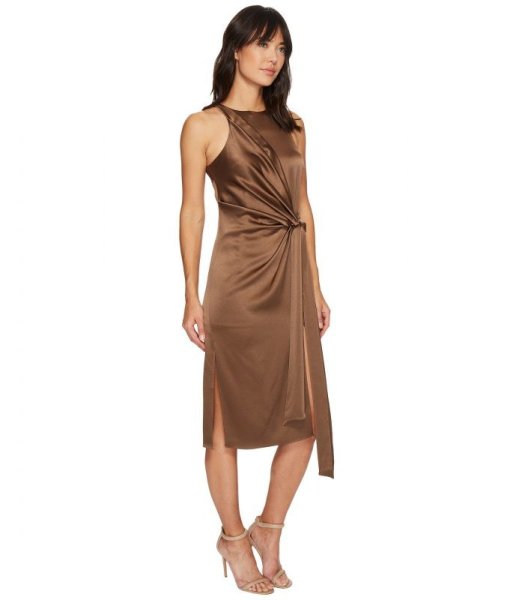 画像2: 【ドラマ使用】Halston Heritage Draped Front Satin Dress (2)