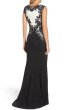 画像2: Tadashi Shoji タダシショージ　Sequin Embroidered Textured Crepe Gown　ブラック (2)