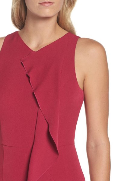 画像4: 【Kathie Lee Gifford愛用】Adrianna Papell アドリアナパペル Stretch Crepe V-Neckドレス (4)