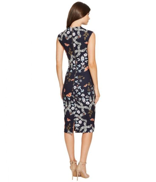 画像2: 【ドラマ多数使用】Ted Baker テッドベイカー  Kairra Kyoto Gardens ボウネックドレス (2)