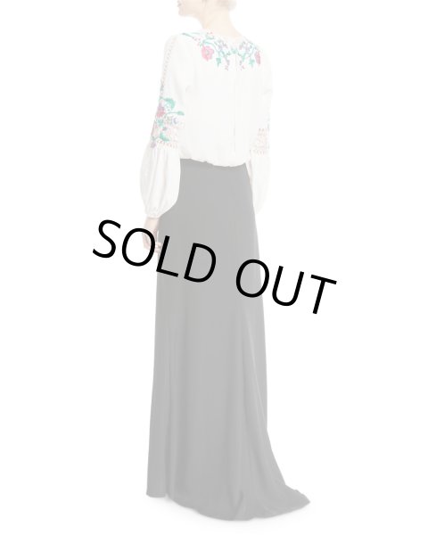 画像2: Tadashi Shoji  タダシショージ 花柄ブラウストップロングドレス ブラック (2)