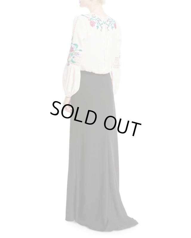 画像2: Tadashi Shoji  タダシショージ　花柄ブラウストップロングドレス　ブラック (2)