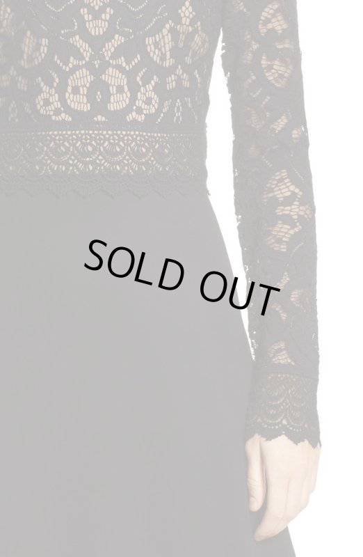 画像4: Tadashi Shoji  タダシショージ　Lace & Crepe Gown　ブラック (4)