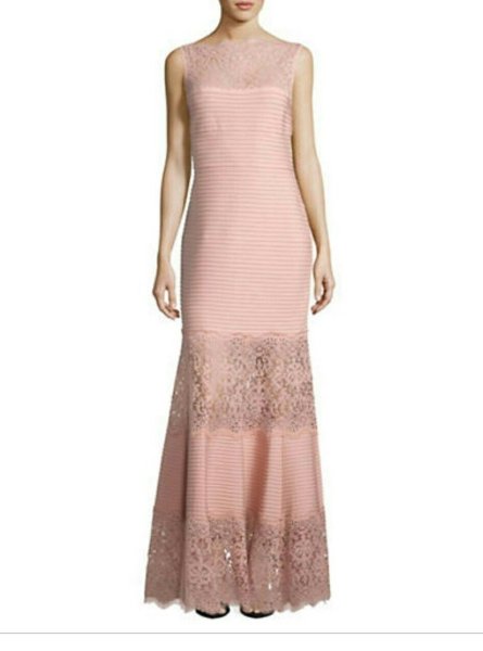 画像1: Tadashi Shoji Sleeveless Ribbed Stretch Dress 　petal pink ピンク系 (1)