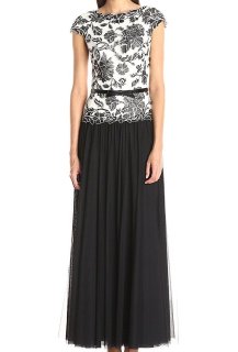 新作 Tadashi shoji パーティードレス Lata Belted Peplum Gown Lata Embroidered Belted Peplum Gown | Tadashi Shoji